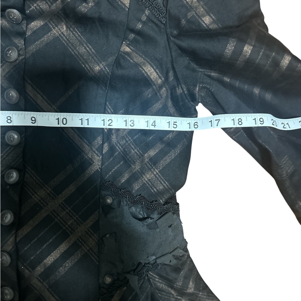 Vtg Lip Service Steampunk Victorian Goth Dress Small Black Plaid Whimsigoth - Picture 11 of 15